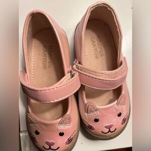 Harper Canyon Pink Kids Dress Shoes with Cat Design